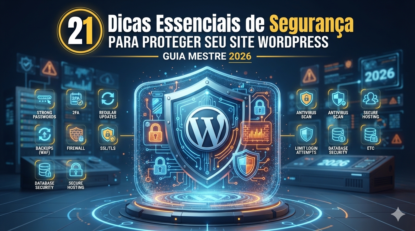 21 Dicas Essenciais de Segurança para Proteger seu Site WordPress (Guia Mestre 2026)