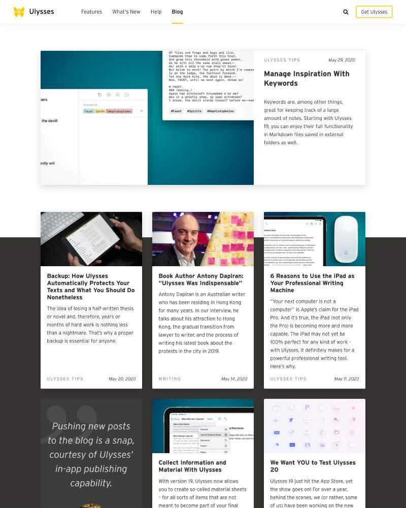 Ghost é a alternativa rápida e moderna do WordPress 11 Tema Ulisses