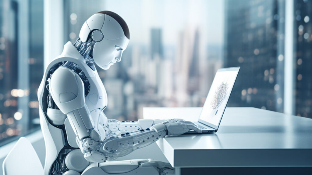 ordinary human job performed by anthropomorphic robot