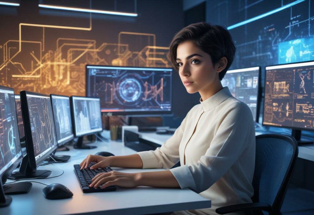 pikaso texttoimage A contemporary digital office scene featuring a Mi