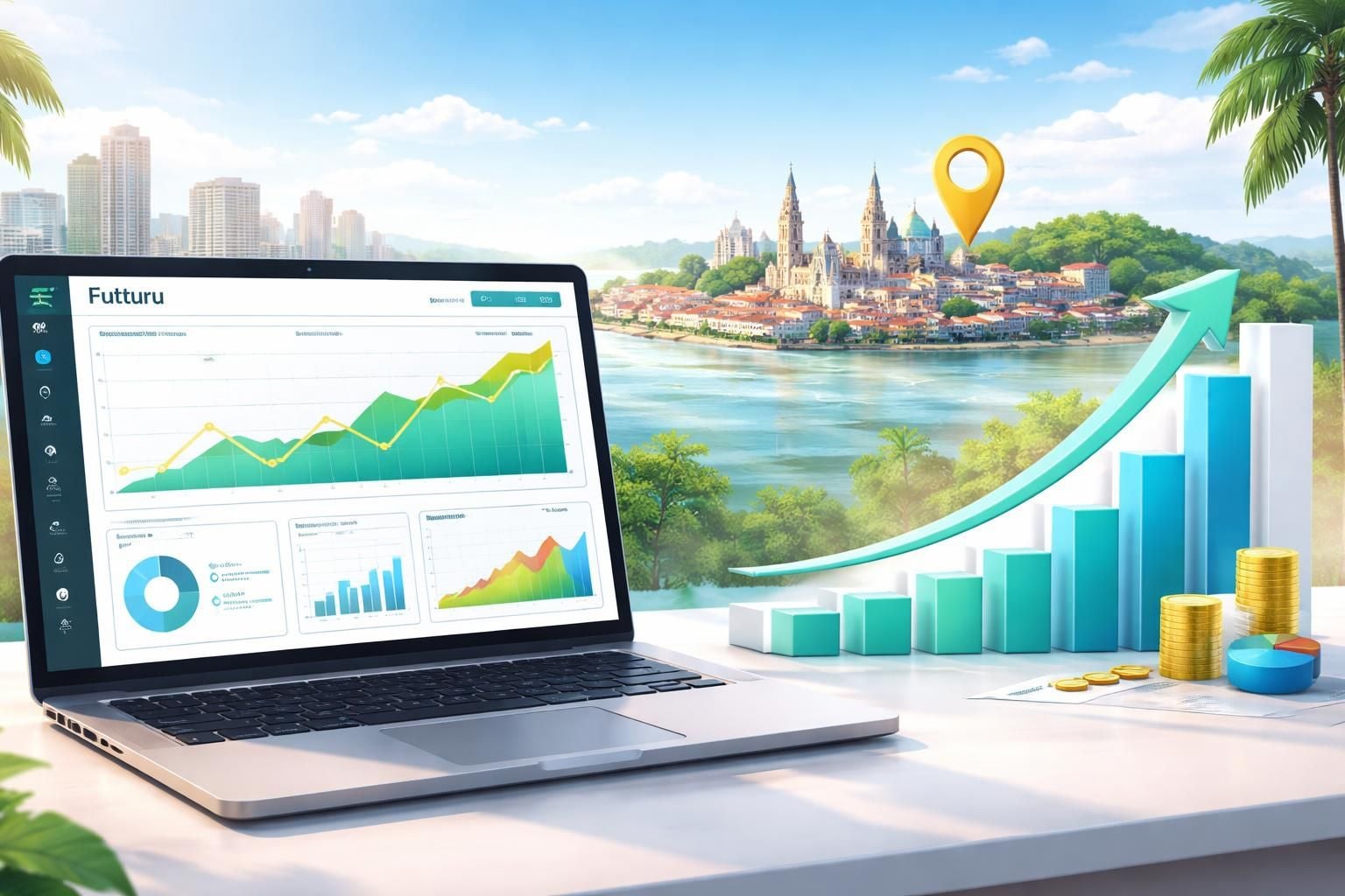 Simulador de impacto digital Futturu: ferramenta gratuita para projetar aumento de faturamento com site profissional em Belém